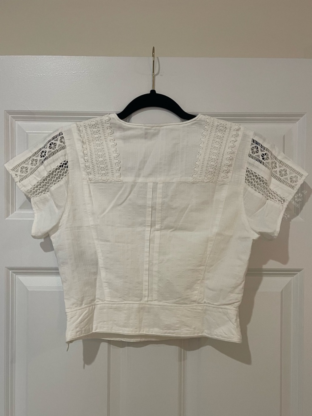 The Kooples English Embroidery Lace White Fitted Shirt - NWT! - Picture 8 of 11